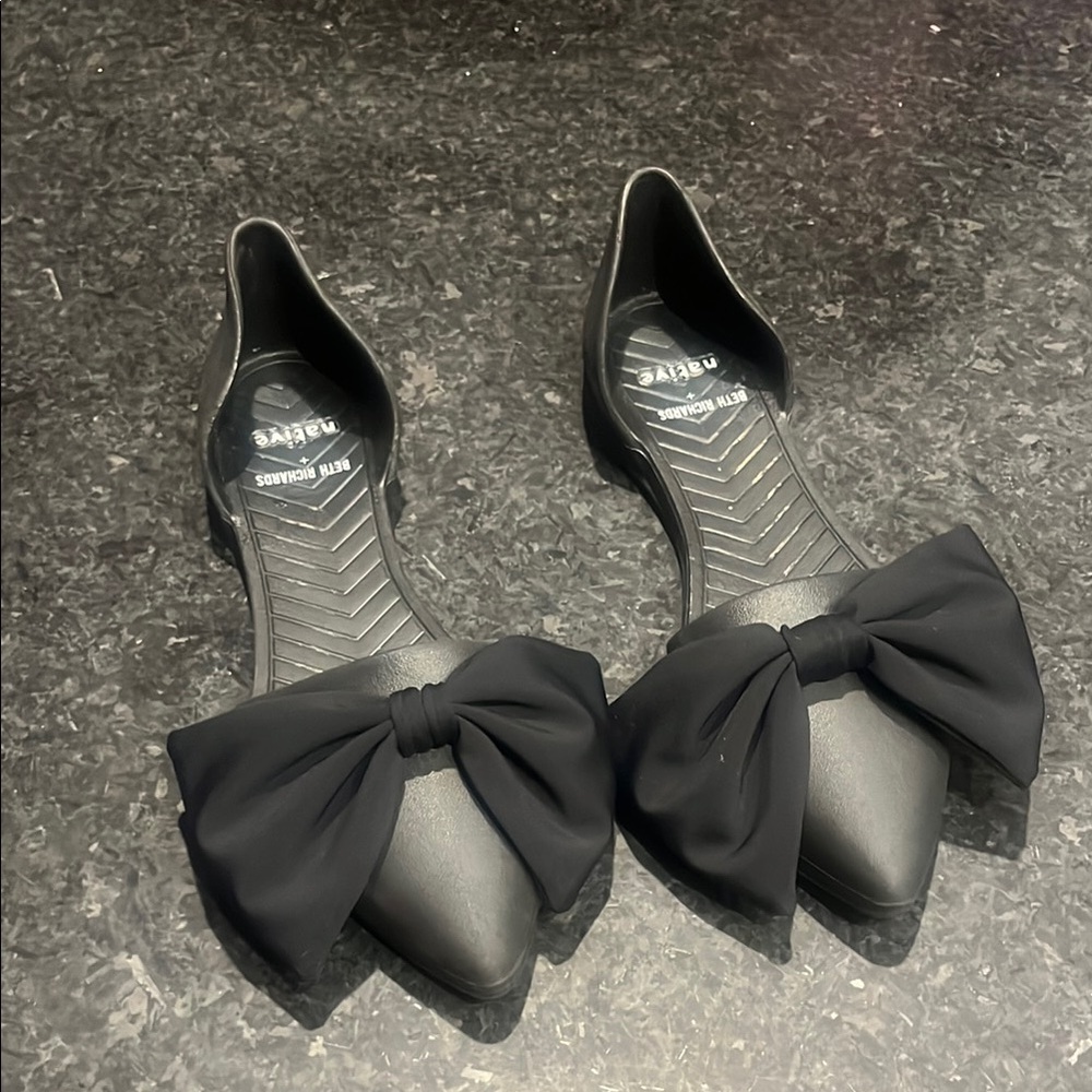 Black Bow Flat Native Shoes - image 1